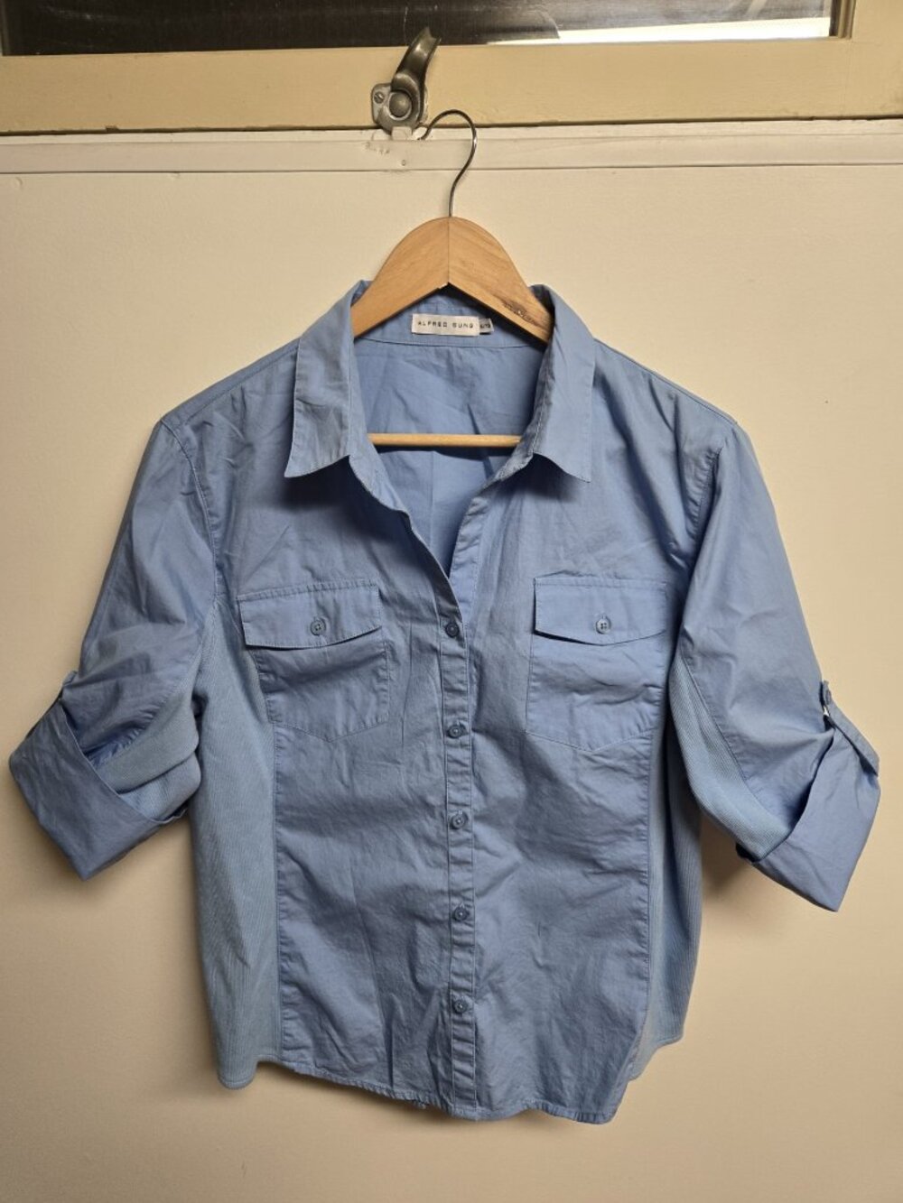 XL Alfred Sung Blue Workshirt! (21" PTP)